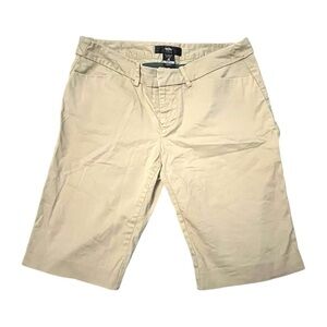 Mossimo Stretch Y2K Chino Bermuda Shorts Women’s 4 Tan Khaki Preppy Minimalist